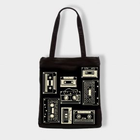 Bolsas Bolsa de tela «Cassettes» en color negro