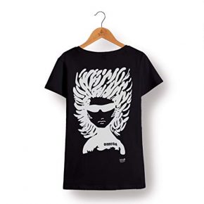 Camisetas Camiseta de Enrique Morente «Omega» para Mujer en Negro