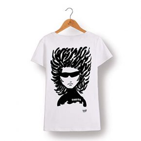 Camisetas Camiseta de Enrique Morente “Omega” para Mujer en Blanco