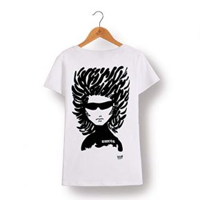 Camisetas Camiseta de Enrique Morente «Omega» para Mujer en Blanco